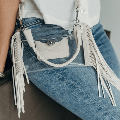 Clear Fringe Crossbody