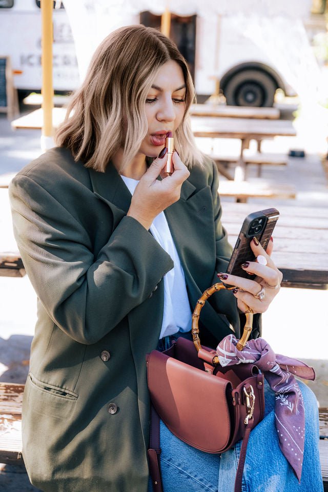 Burgundy Semi - Circle Crossbody Bag - Margo Paige