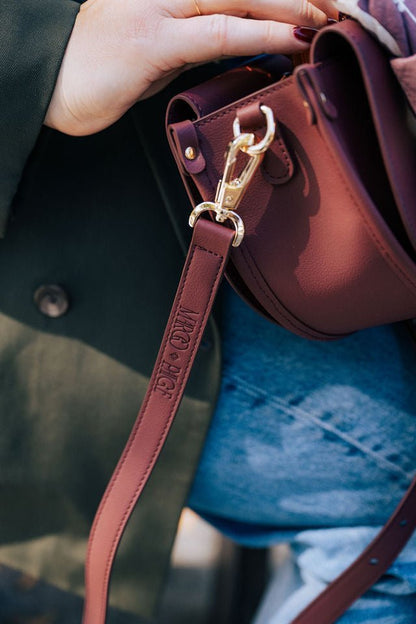 Burgundy Semi - Circle Crossbody Bag - Margo Paige