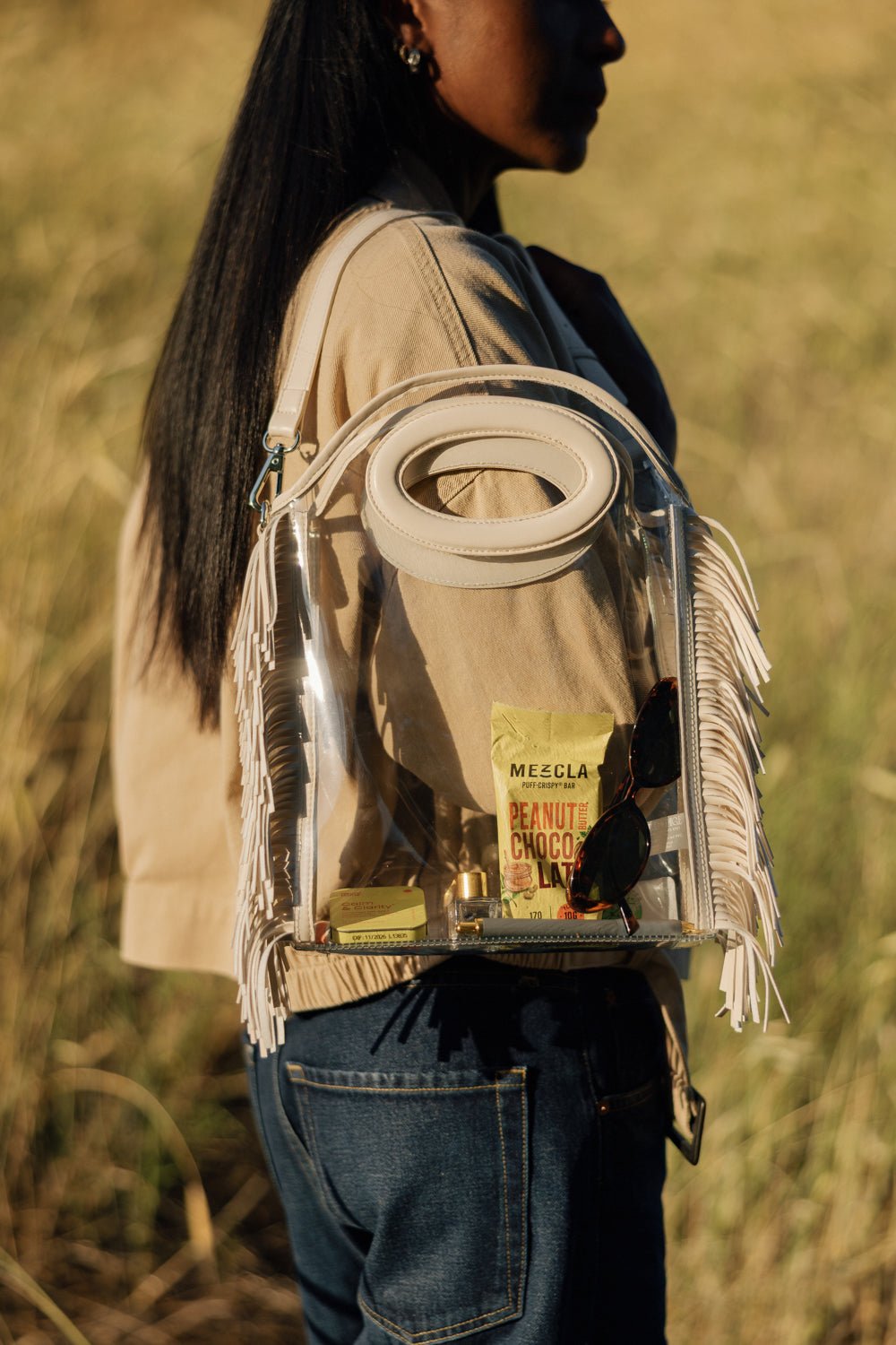 Clear Fringe Tote Bag - Margo Paige