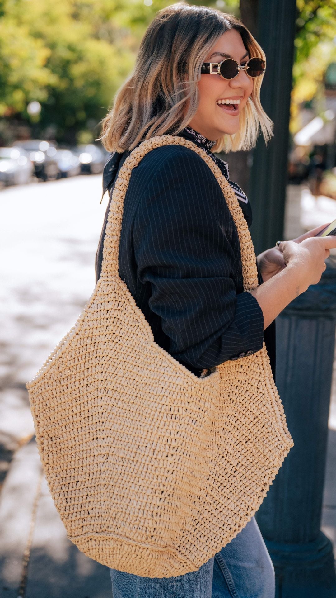Handwoven Raffia Tote Handbag - Margo Paige