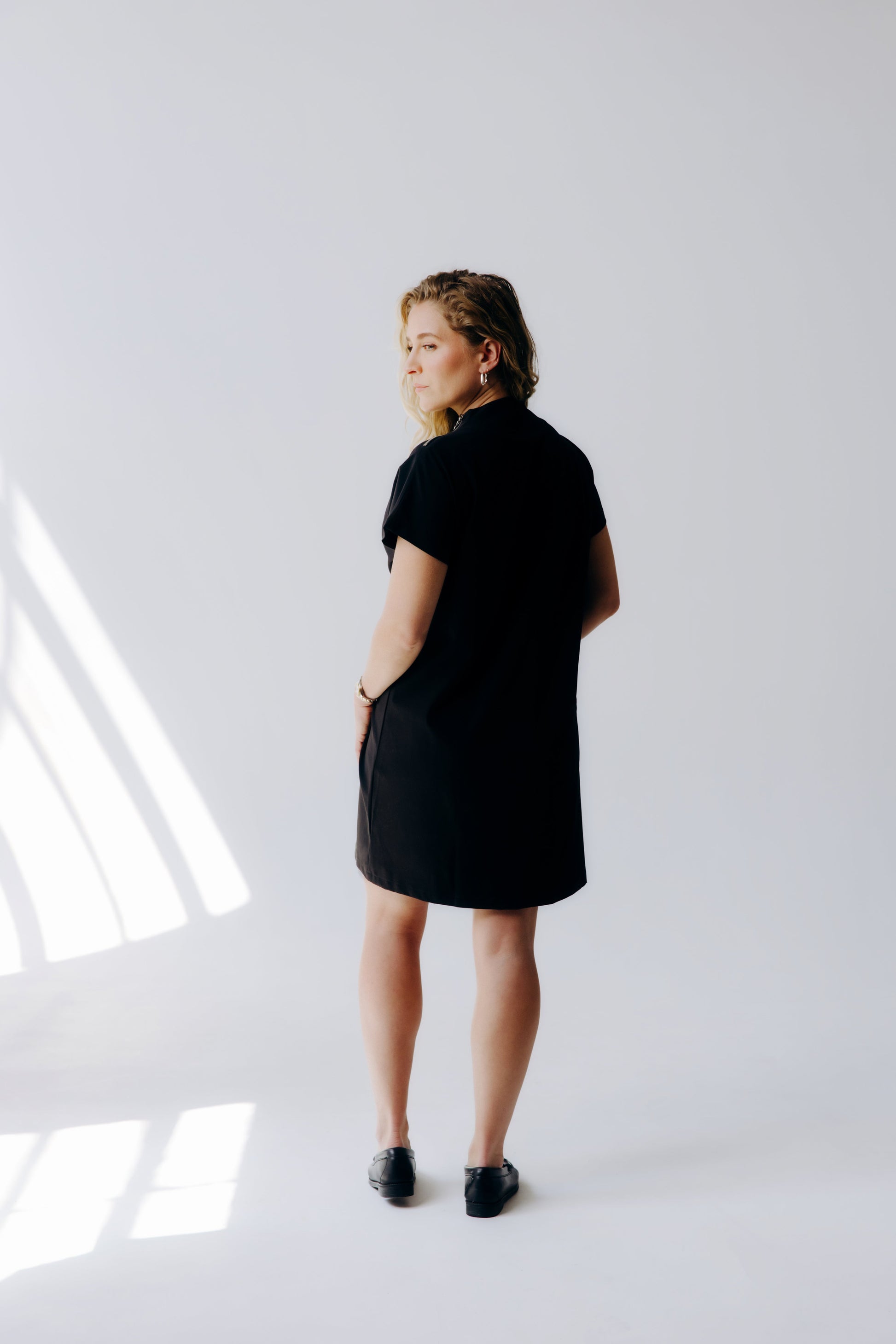 Mock Neck Shoulder Zip Dress - Margo Paige