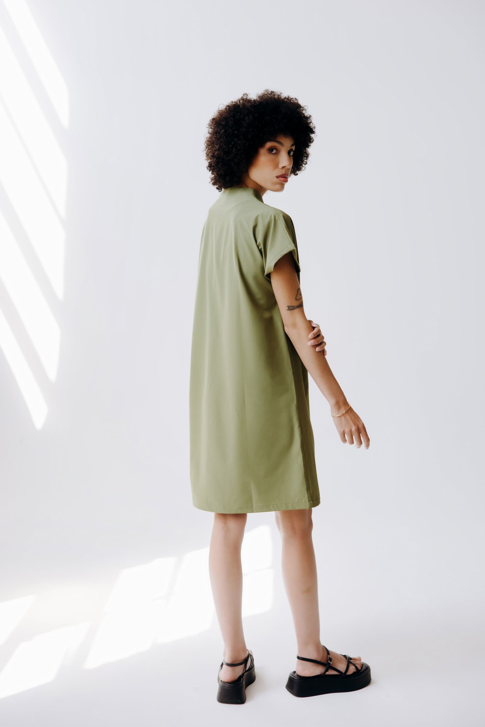 Mock Neck Shoulder Zip Dress - Margo Paige