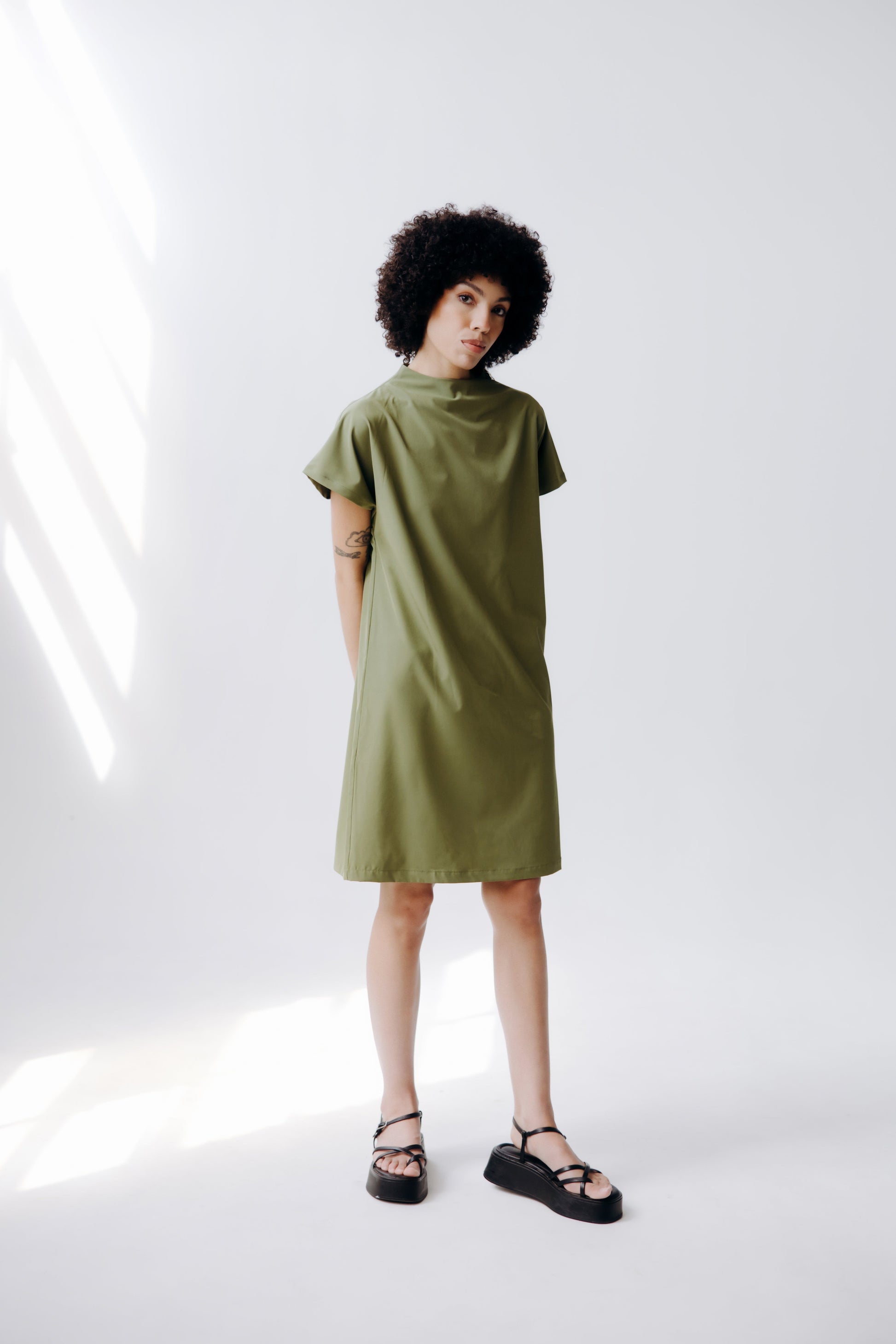 Mock Neck Shoulder Zip Dress - Margo Paige