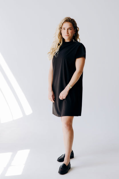 Mock Neck Shoulder Zip Dress - Margo Paige