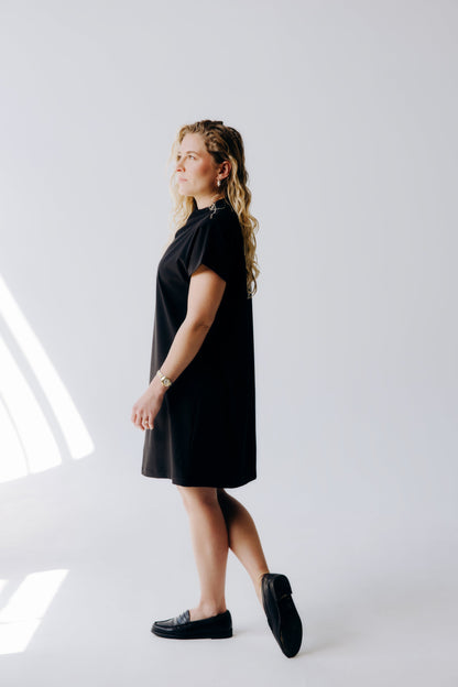 Mock Neck Shoulder Zip Dress - Margo Paige
