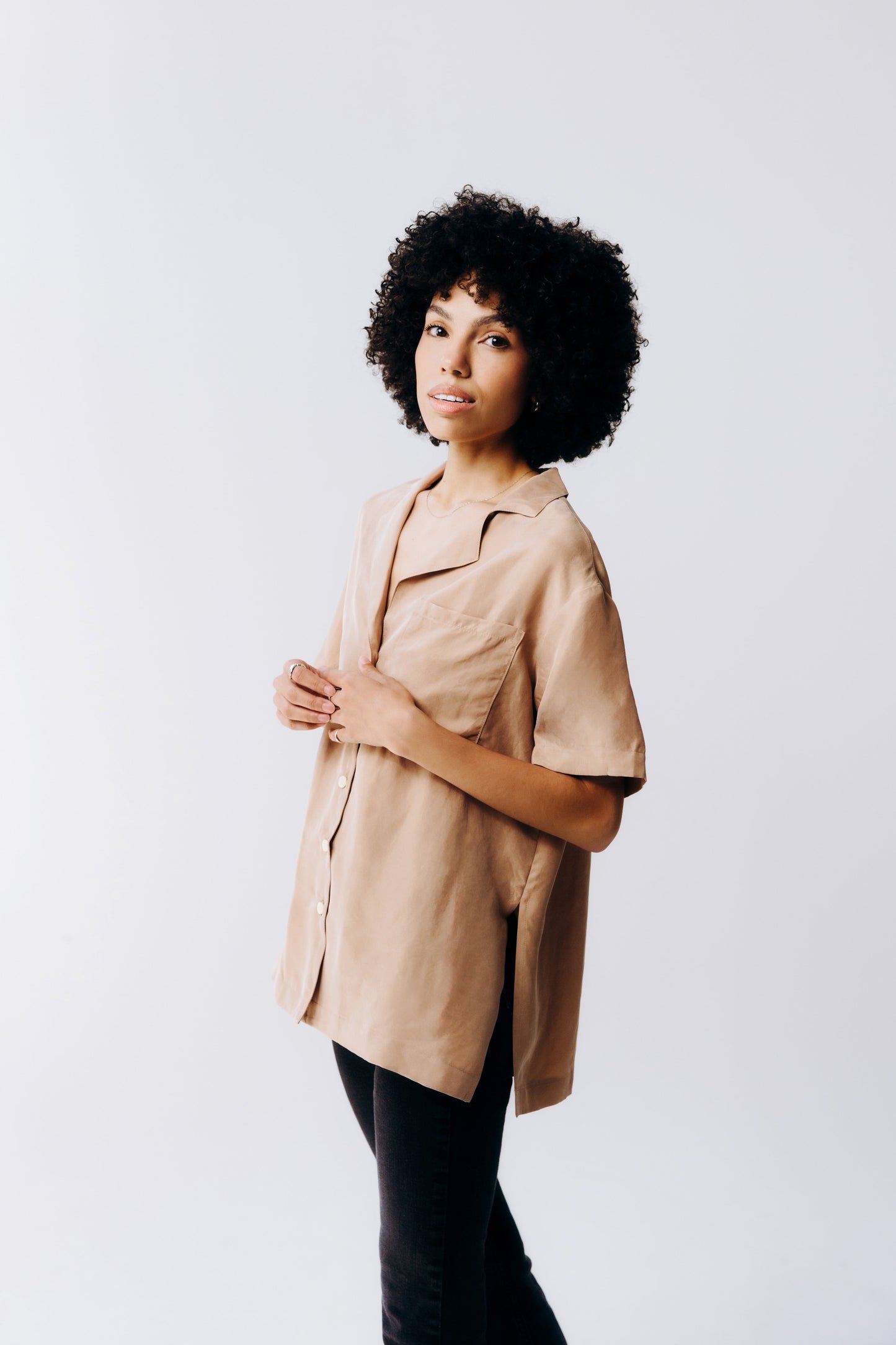 Washable Silk Button Down Shirt - Margo Paige