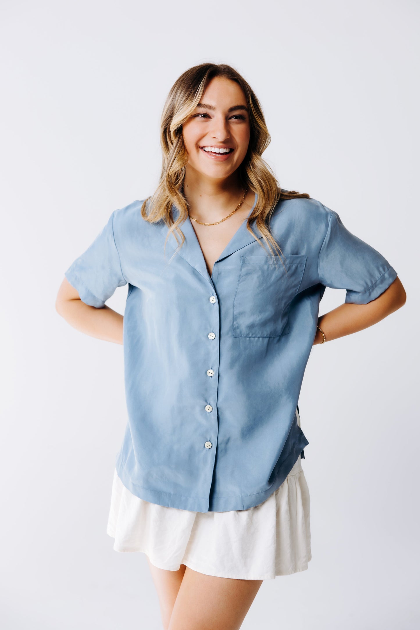 Washable Silk Button Down Shirt - Margo Paige