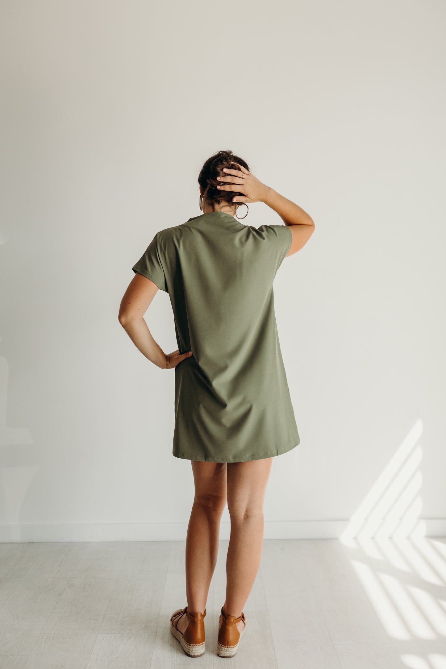 Mock Neck Shoulder Zip Dress