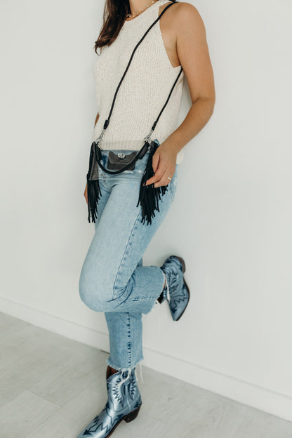Clear Fringe Crossbody